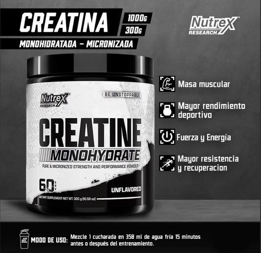 Creatina Nutrex - 60 servicios