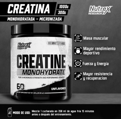 Creatina Nutrex - 60 servicios