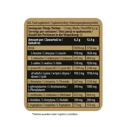 EAA Aminoácidos Esenciales- 62 serv